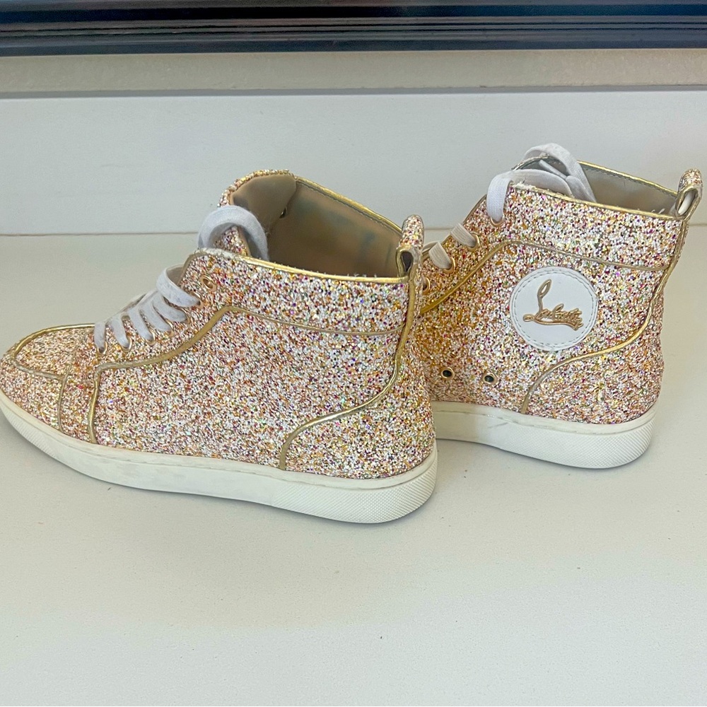 Christian Lous Glitter Sneakers - Gold and White. Size 40